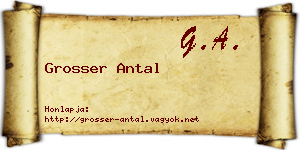 Grosser Antal névjegykártya